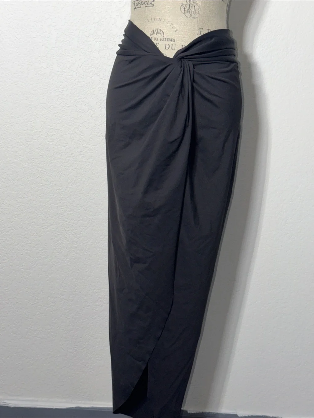 SKIMS Black Shimmery Maxi Skirt with Subtle Sparkle